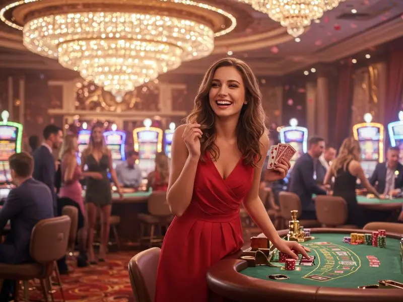  VIP PH Club: Confident woman playing poker at an online casino
