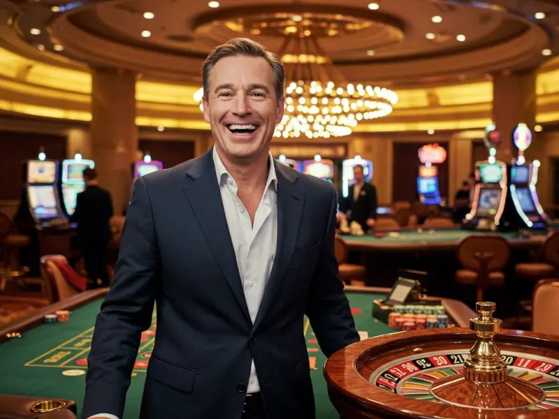 Happy man playing roulette at TMTcash.con Casino