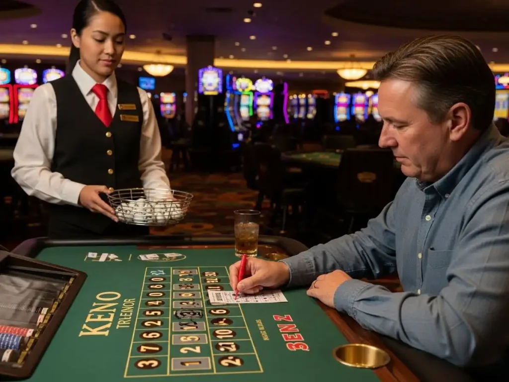 Person playing Keno while enjoying Jili Slot Games