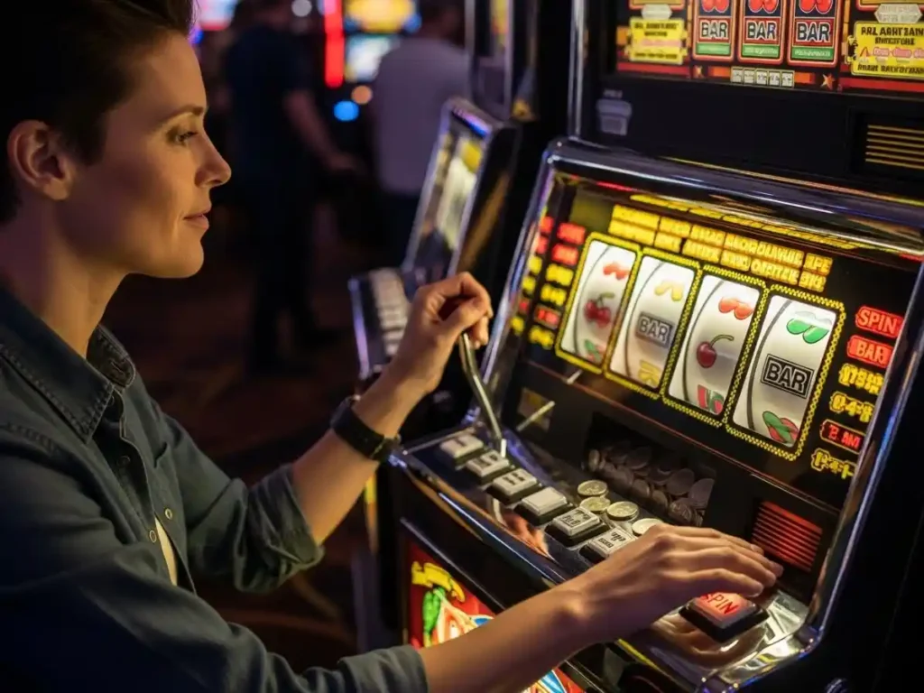 Person playing casino slots on Bingo Plus