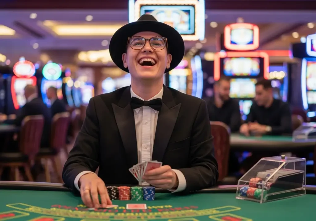 happy man playing poker - pagcor online casino free 100